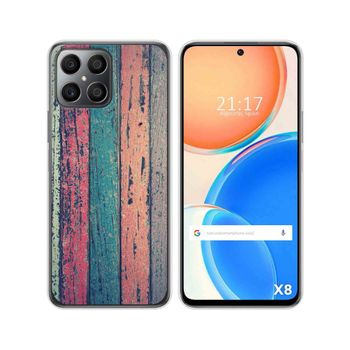 Funda Silicona Para Huawei Honor X8 Diseño Madera 10 Dibujos