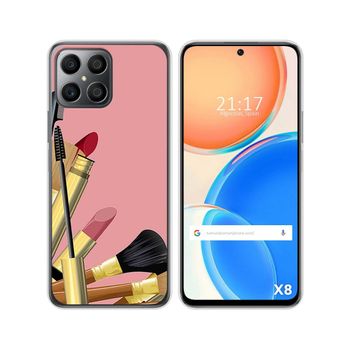 Funda Silicona Para Huawei Honor X8 Diseño Brochas Dibujos