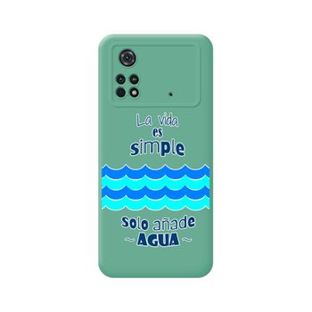 Funda Silicona Líquida Verde Para Xiaomi Poco M4 Pro 4g Diseño Agua Dibujos