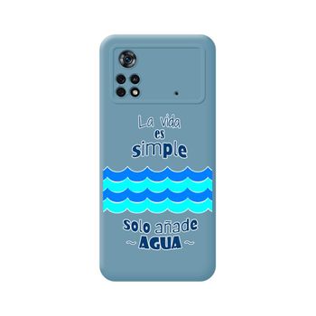 Funda Silicona Líquida Azul Para Xiaomi Poco X4 Pro 5g Diseño Agua Dibujos