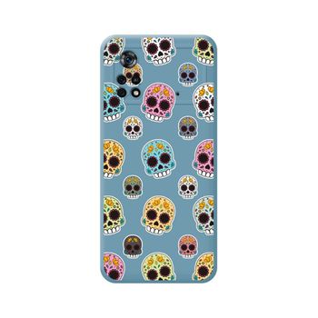 Funda Silicona Líquida Azul Para Xiaomi Poco X4 Pro 5g Diseño Catrina Dibujos