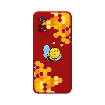 Funda Silicona Líquida Roja Para Xiaomi Poco X4 Pro 5g Diseño Abeja Dibujos