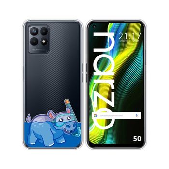 Funda Silicona Transparente Para Realme Narzo 50 Diseño Hipo Dibujos