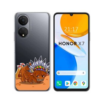 Funda Silicona Transparente Para Huawei Honor X7 Diseño Bufalo Dibujos