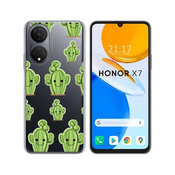 Funda Silicona Transparente Para Huawei Honor X7 Diseño Cactus Dibujos