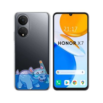 Funda Silicona Transparente Para Huawei Honor X7 Diseño Hipo Dibujos