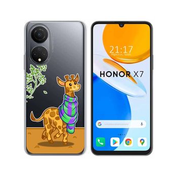 Funda Silicona Transparente Para Huawei Honor X7 Diseño Jirafa Dibujos