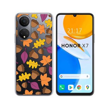 Funda Silicona Transparente Para Huawei Honor X7 Diseño Otoño Dibujos