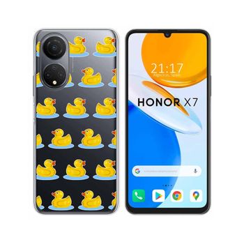 Funda Silicona Transparente Para Huawei Honor X7 Diseño Pato Dibujos