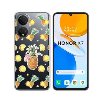 Funda Silicona Transparente Para Huawei Honor X7 Diseño Piña Dibujos