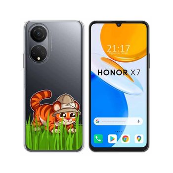 Funda Silicona Transparente Para Huawei Honor X7 Diseño Tigre Dibujos