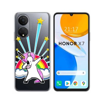 Funda Silicona Transparente Para Huawei Honor X7 Diseño Unicornio Dibujos