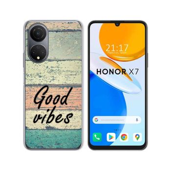 Funda Silicona Para Huawei Honor X7 Diseño Madera 01 Dibujos