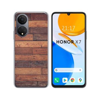 Funda Silicona Para Huawei Honor X7 Diseño Madera 03 Dibujos