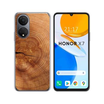 Funda Silicona Para Huawei Honor X7 Diseño Madera 04 Dibujos