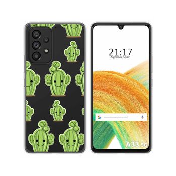 Funda Silicona Transparente Para Samsung Galaxy A33 5g Diseño Cactus Dibujos