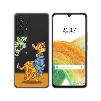 Funda Silicona Transparente Para Samsung Galaxy A33 5g Diseño Jirafa Dibujos