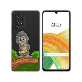 Funda Silicona Transparente Para Samsung Galaxy A33 5g Diseño Mono Dibujos