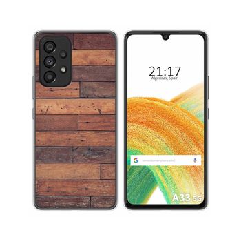 Funda Silicona Para Samsung Galaxy A33 5g Diseño Madera 03 Dibujos