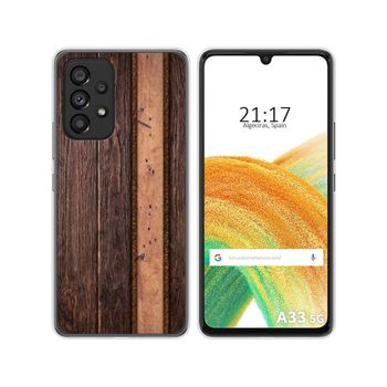 Funda Silicona Para Samsung Galaxy A33 5g Diseño Madera 05 Dibujos