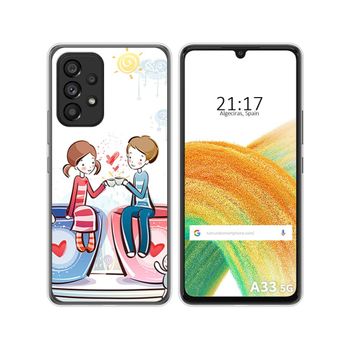 Funda Silicona Para Samsung Galaxy A33 5g Diseño Café Dibujos