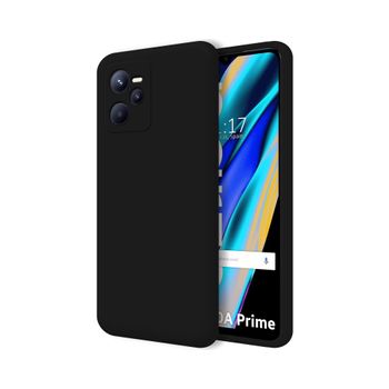 Funda Silicona Líquida Ultra Suave Para Realme Narzo 50a Prime Color Negra