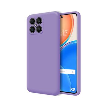 Funda Silicona Líquida Ultra Suave Para Huawei Honor X8 Color Morada