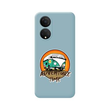 Funda Silicona Líquida Azul Para Huawei Honor X7 Diseño Adventure Time Dibujos