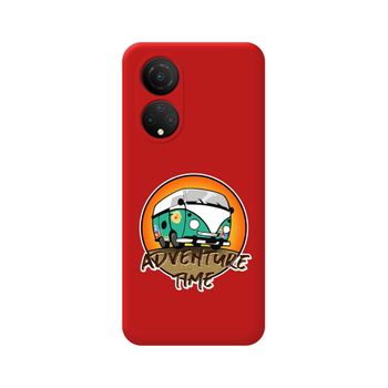 Funda Silicona Líquida Roja Para Huawei Honor X7 Diseño Adventure Time Dibujos