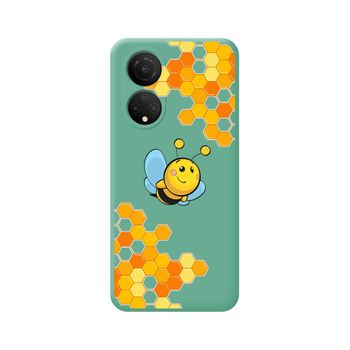 Funda Silicona Líquida Verde Para Huawei Honor X7 Diseño Abeja Dibujos