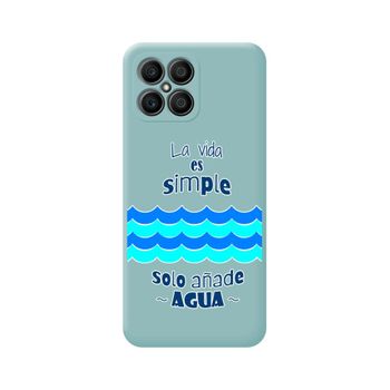 Funda Silicona Líquida Azul Para Huawei Honor X8 Diseño Agua Dibujos