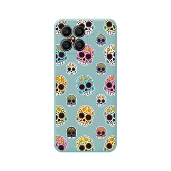 Funda Silicona Líquida Azul Para Huawei Honor X8 Diseño Catrina Dibujos