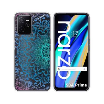 Funda Silicona Transparente Para Realme Narzo 50a Prime Diseño Mandala Dibujos