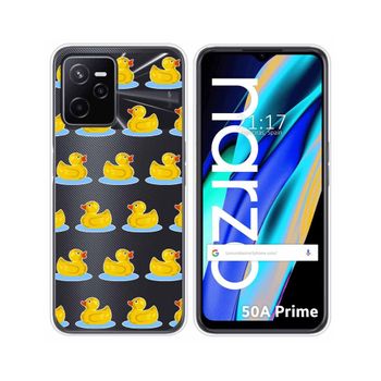 Funda Silicona Transparente Para Realme Narzo 50a Prime Diseño Pato Dibujos