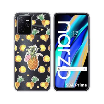 Funda Silicona Transparente Para Realme Narzo 50a Prime Diseño Piña Dibujos