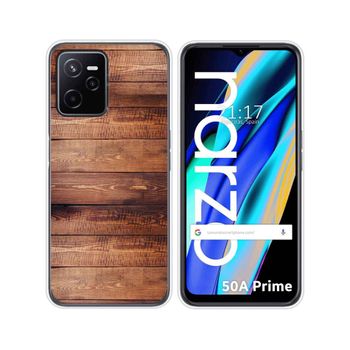 Funda Silicona Para Realme Narzo 50a Prime Diseño Madera 02 Dibujos