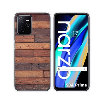 Funda Silicona Para Realme Narzo 50a Prime Diseño Madera 03 Dibujos