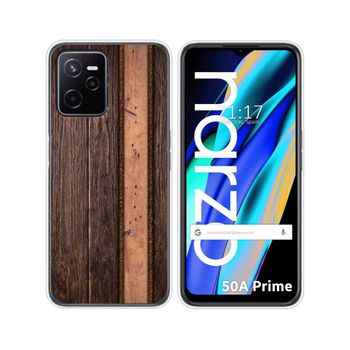 Funda Silicona Para Realme Narzo 50a Prime Diseño Madera 05 Dibujos