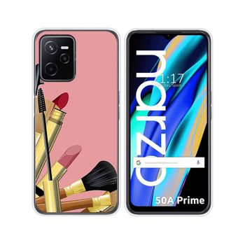 Funda Silicona Para Realme Narzo 50a Prime Diseño Brochas Dibujos