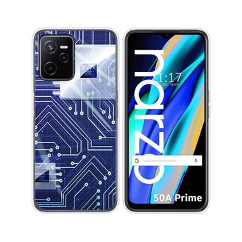 Funda Silicona Para Realme Narzo 50a Prime Diseño Circuito Dibujos