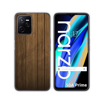 Funda Silicona Para Realme Narzo 50a Prime Diseño Madera Dibujos