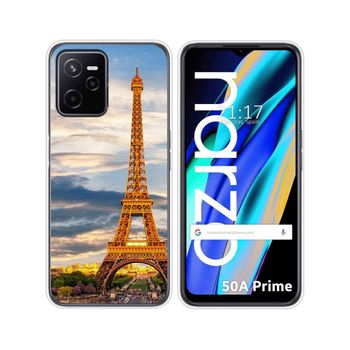 Funda Silicona Para Realme Narzo 50a Prime Diseño Paris Dibujos