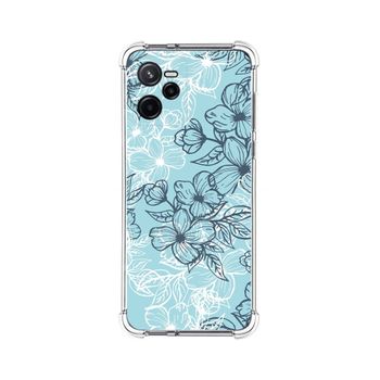 Funda Silicona Antigolpes Para Realme Narzo 50a Prime Diseño Flores 03 Dibujos