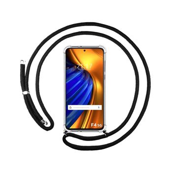 Funda Colgante Transparente Para Xiaomi Poco F4 5g Con Cordon Negro