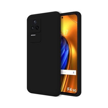 Funda Silicona Líquida Ultra Suave Para Xiaomi Poco F4 5g Color Negra