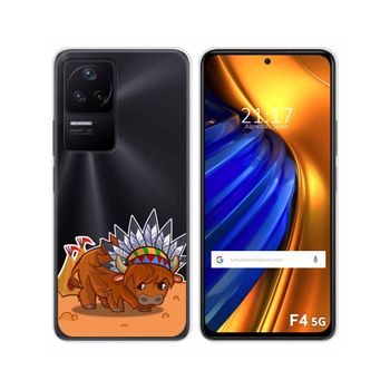 Funda Silicona Transparente Para Xiaomi Poco F4 5g Diseño Bufalo Dibujos