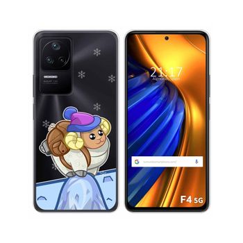 Funda Silicona Transparente Para Xiaomi Poco F4 5g Diseño Cabra Dibujos