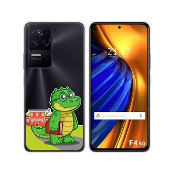 Funda Silicona Transparente Para Xiaomi Poco F4 5g Diseño Coco Dibujos