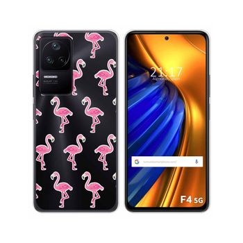 Funda Silicona Transparente Para Xiaomi Poco F4 5g Diseño Flamenco Dibujos