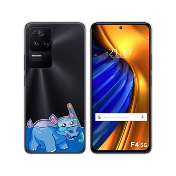 Funda Silicona Transparente Para Xiaomi Poco F4 5g Diseño Hipo Dibujos